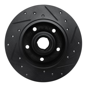 Audi A4 Brake Rotor (1) - Rear Left - R1 Concepts - Drilled & Slotted - Black - `96-`08